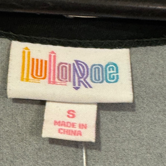 LuLaRoe Dark Green Dress with White Accents - Picture 3 of 6